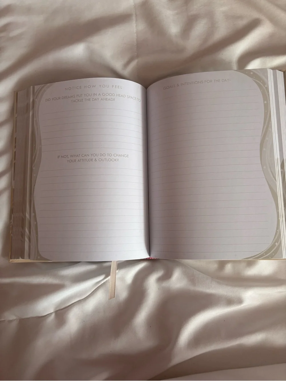 Dream Journal Crescent Moon Hardcover Notebook - Beige & Cream